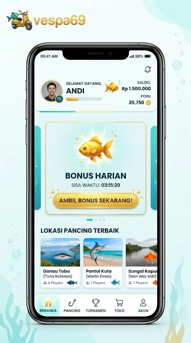 Cuplikan layar menu unduhan vespa69 untuk perangkat Android